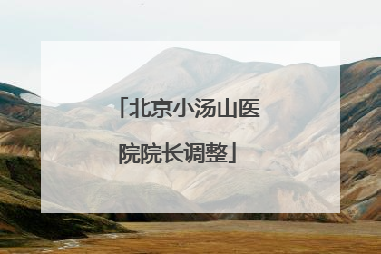 北京小汤山医院院长调整