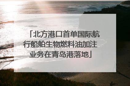 北方港口首单国际航行船舶生物燃料油加注业务在青岛港落地