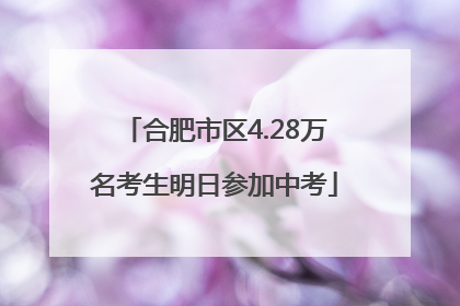 合肥市区4.28万名考生明日参加中考