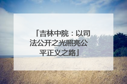 吉林中院：以司法公开之光照亮公平正义之路