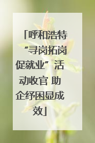 呼和浩特“寻岗拓岗促就业”活动收官 助企纾困显成效