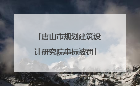 唐山市规划建筑设计研究院串标被罚