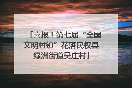 喜报！第七届“全国文明村镇”花落民权县绿洲街道吴庄村