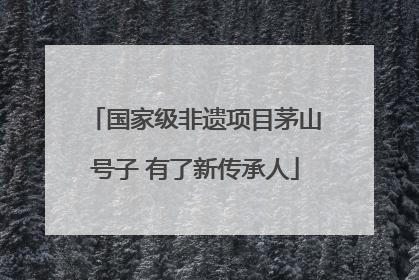 国家级非遗项目茅山号子 有了新传承人