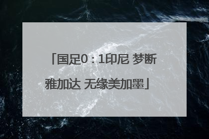 国足0∶1印尼 梦断雅加达 无缘美加墨