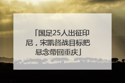 国足25人出征印尼，宋凯督战目标把悬念带回重庆
