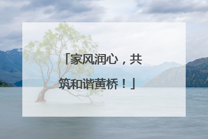 家风润心，共筑和谐黄桥！