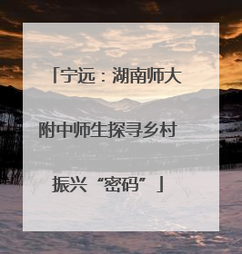 宁远：湖南师大附中师生探寻乡村振兴“密码”