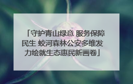 守护青山绿意 服务保障民生 蛟河森林公安多维发力绘就生态惠民新画卷