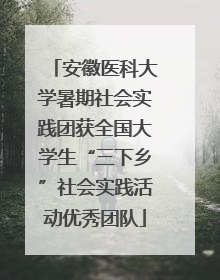 安徽医科大学暑期社会实践团获全国大学生“三下乡”社会实践活动优秀团队