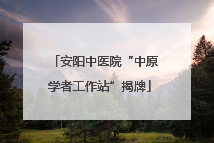 安阳中医院“中原学者工作站”揭牌