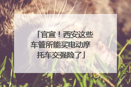 官宣！西安这些车管所能买电动摩托车交强险了