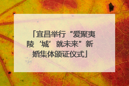 宜昌举行“爱聚夷陵‘城’就未来”新婚集体颁证仪式