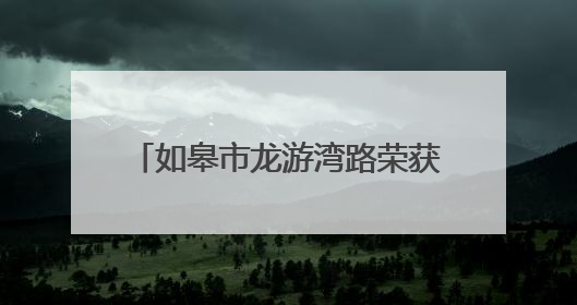 如皋市龙游湾路荣获全国最具人气的路