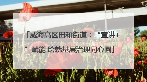 威海高区田和街道：“宣讲+”赋能 绘就基层治理同心圆