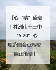 心“晴”盛宴！株洲市十三中“5.20”心理游园会点燃校园正能量