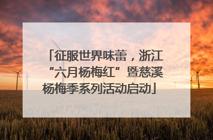 征服世界味蕾，浙江“六月杨梅红”暨慈溪杨梅季系列活动启动