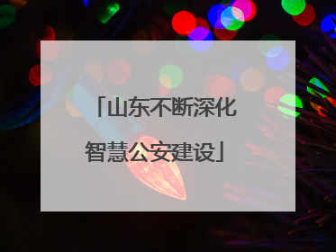 山东不断深化智慧公安建设