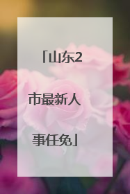 山东2市最新人事任免