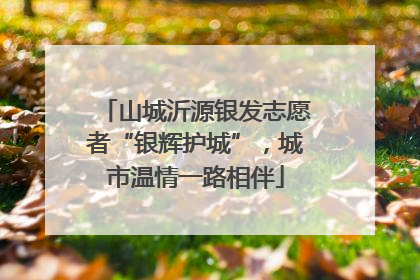 山城沂源银发志愿者“银辉护城”，城市温情一路相伴