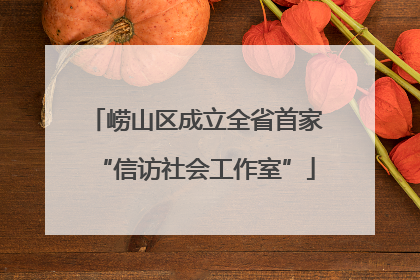 崂山区成立全省首家“信访社会工作室”