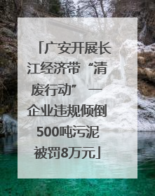 广安开展长江经济带“清废行动” 一企业违规倾倒500吨污泥被罚8万元