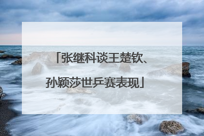 张继科谈王楚钦、孙颖莎世乒赛表现