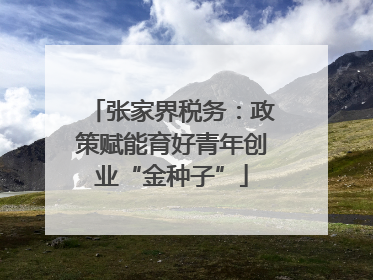 张家界税务：政策赋能育好青年创业“金种子”