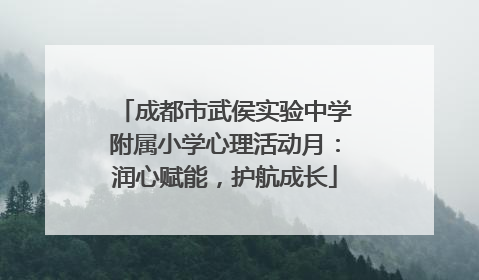 成都市武侯实验中学附属小学心理活动月：润心赋能，护航成长