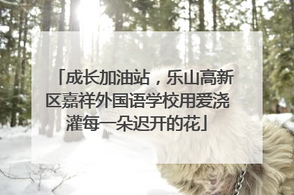 成长加油站，乐山高新区嘉祥外国语学校用爱浇灌每一朵迟开的花