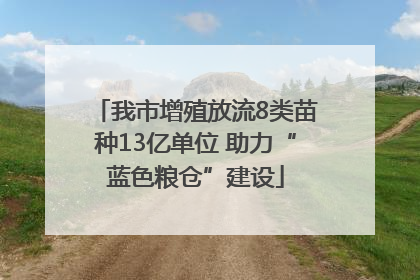 我市增殖放流8类苗种13亿单位 助力“蓝色粮仓”建设