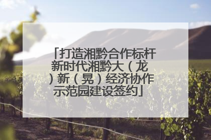 打造湘黔合作标杆 新时代湘黔大（龙）新（晃）经济协作示范园建设签约