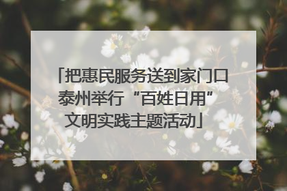 把惠民服务送到家门口 泰州举行“百姓日用”文明实践主题活动