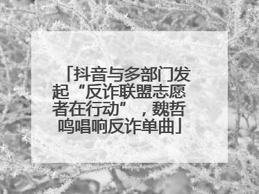 抖音与多部门发起“反诈联盟志愿者在行动”，魏哲鸣唱响反诈单曲