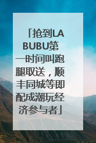 抢到LABUBU第一时间叫跑腿取送，顺丰同城等即配成潮玩经济参与者