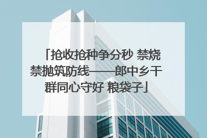 抢收抢种争分秒 禁烧禁抛筑防线——郎中乡干群同心守好 粮袋子