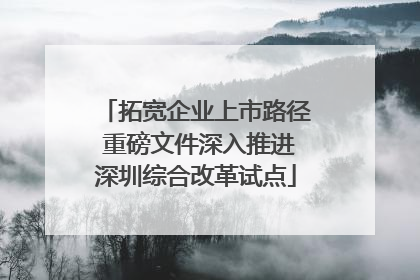 拓宽企业上市路径 重磅文件深入推进深圳综合改革试点