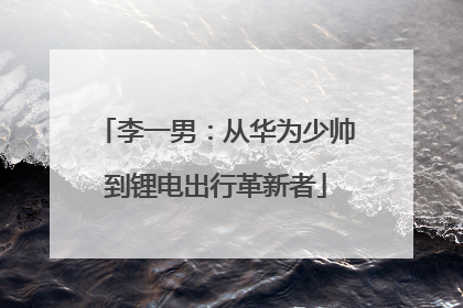 李一男：从华为少帅到锂电出行革新者