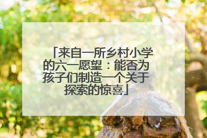 来自一所乡村小学的六一愿望：能否为孩子们制造一个关于探索的惊喜