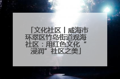 文化社区丨威海市环翠区竹岛街道观海社区：用红色文化“浸润”社区之美