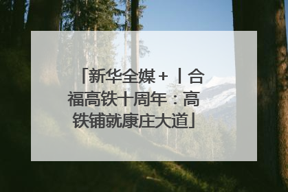 新华全媒＋丨合福高铁十周年：高铁铺就康庄大道