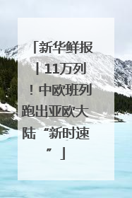 新华鲜报丨11万列！中欧班列跑出亚欧大陆“新时速”