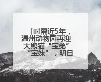 时隔近5年，温州动物园再迎大熊猫“宝弟”“宝妹”，明日正式开馆！