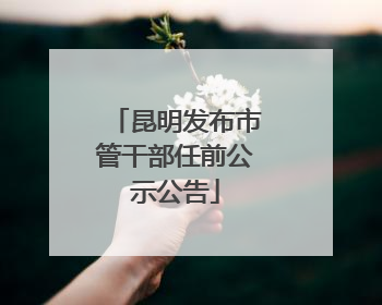 昆明发布市管干部任前公示公告