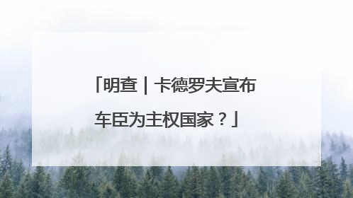 明查｜卡德罗夫宣布车臣为主权国家？