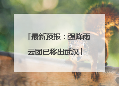 最新预报：强降雨云团已移出武汉