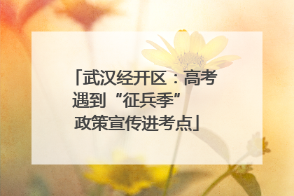 武汉经开区：高考遇到“征兵季”  政策宣传进考点