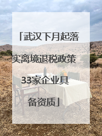 武汉下月起落实离境退税政策 33家企业具备资质