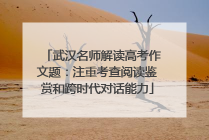 武汉名师解读高考作文题：注重考查阅读鉴赏和跨时代对话能力
