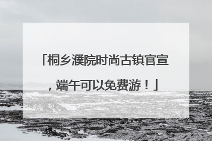 桐乡濮院时尚古镇官宣，端午可以免费游！